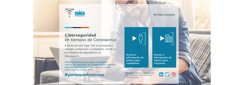 Sia lanza una web para ayudar a ciudadanos y empresas a protegerse ante el auge de ciberdelitos derivados del covid-19