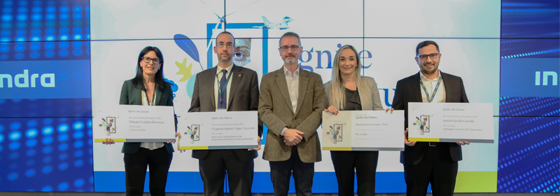 Indra premia ideas de sus intraemprededores para hacer más sostenible el tráfico aéreo, mejorar la gestión de residuos y ayudar a pacientes tras un ictus
