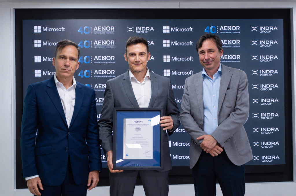 Entrega certificado Indra Group AENOR Microsoft